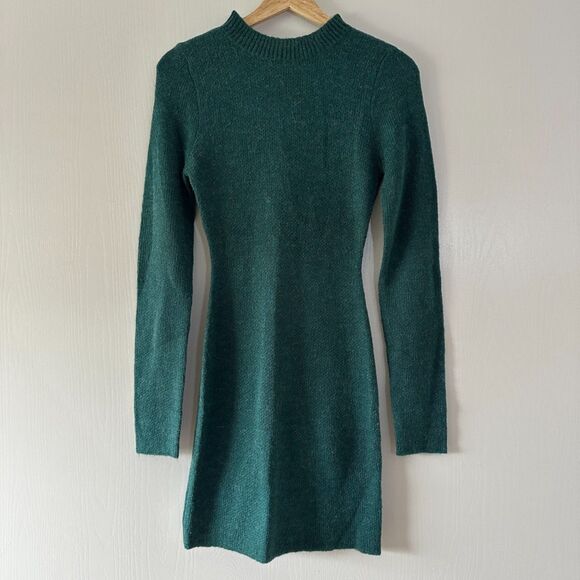 Atoir Womens Mohair Cut Out Back Miaa Sweater Mini Dress Emerald Green Sz XS NWT - Picture 2 of 8